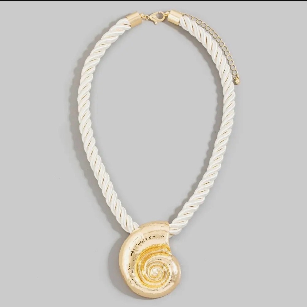 Statement Shell Rope Pendant Necklace (9704) - Picture 3 of 4